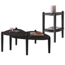 Ver imagem 1 de Kit 02 Mesas de Centro e 01 Mesa Lateral Pés Madeira Trium A03 Nero Preto - Lyam Decor