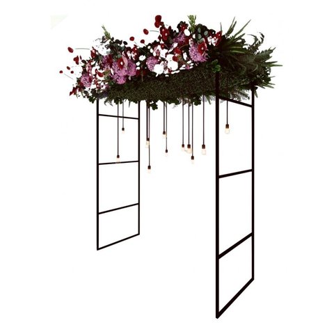 Gazebo Telado Pergolado Dourado para Decorar com Flores, 200cm Portátil e Desmontável