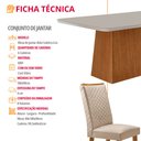 Ver imagem 7 de Mesa de Jantar Aida 180cm Tampo MDF e Vidro Canto Copo com 6 Cadeiras Lira Moderna