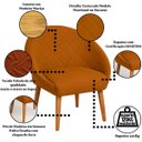 Ver imagem 3 de Kit 2 Cadeira Poltronas Resistente para Salão Decorativa Pés de Madeira Resistente Luxo