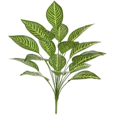 Planta Artificial Arvore Calathea Real Toque X18 Verde Creme 64cm