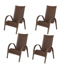 Ver imagem 1 de Cadeira Area, Jardim, Quintal Cor Bronze - Kit 4 Peças