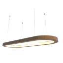 Ver imagem 1 de Lustre Pendente Retangular LED 35w 2700k 80cm em Madeira - Freijó