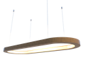 Ver imagem 1 de Lustre Pendente Retangular LED 35w 2700k 80cm em Madeira - Freijó