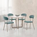 Ver imagem 1 de Conjunto para Sala de Jantar com 4 Cadeiras Ditalia Bege/Fendi/Verde Claro/Off White