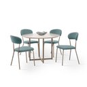 Ver imagem 2 de Conjunto para Sala de Jantar com 4 Cadeiras Ditalia Bege/Fendi/Verde Claro/Off White