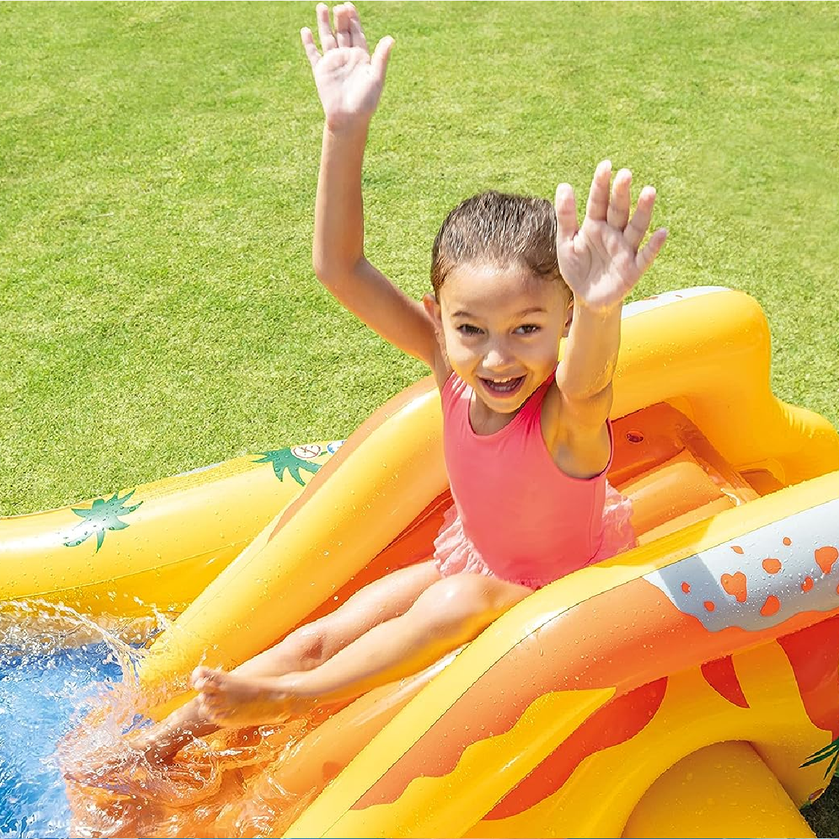 Piscina Playground Inflável Intex Parque Dos Dinossauros + Bomba Manual Cor:amarelo - 4