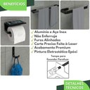 Ver imagem 2 de Kit Acessórios Para Banheiro Preto Fosco 4 Peças MAX