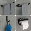 Ver imagem 1 de Kit Acessórios Para Banheiro Preto Fosco 4 Peças MAX