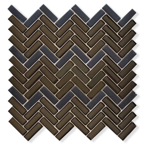 Pastilha De Vidro Chevron Mini Preto 30X32Cm