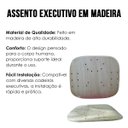 Ver imagem 3 de Madeira Assento Cadeira Executiva Fixa Giratória Longarina