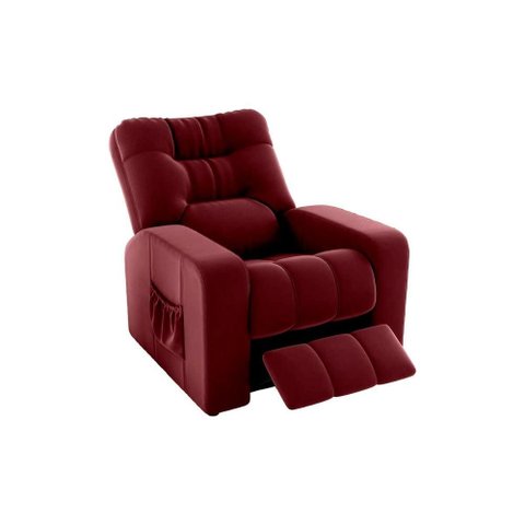 Poltrona do Papai Reclinavel para Descanço Azera Matrix Cor:veludo Vinho