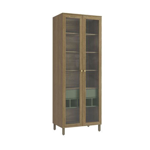 Armário Cristaleira 80cm 2 Portas com Pés Botanic Kappesberg