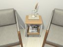 Ver imagem 3 de Mesa de Cabeceira Mesa de Apoio Mesa Auxiliar Mesa Lateral. Cor: Branco e Carvalho