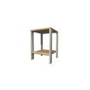 Ver imagem 1 de Mesa de Cabeceira Mesa de Apoio Mesa Auxiliar Mesa Lateral. Cor: Branco e Carvalho