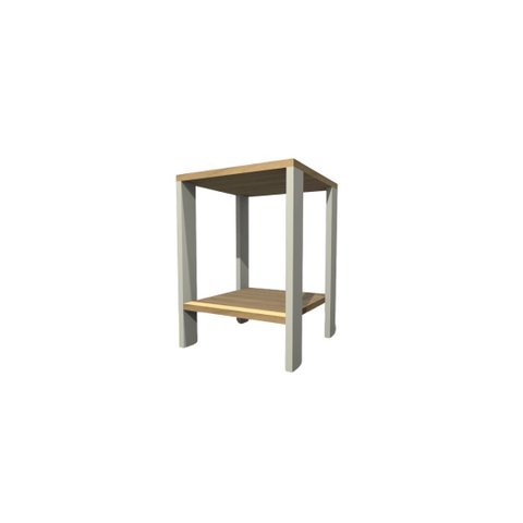 Mesa de Cabeceira Mesa de Apoio Mesa Auxiliar Mesa Lateral. Cor: Branco e Carvalho