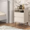Mesa de Cabeceira Lotus Estilo Retro Pés Palito Cor Off White - JM Casa dos Moveis - 1