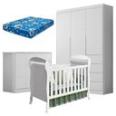 Ver imagem 1 de Quarto de Bebê Eloá com Berço Americano Danny Branco Acetinado e Colchão da Ortobom - Phoenix