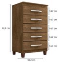 Ver imagem 3 de Comoda 5 Gavetas 57 Cm Moden 2259 Malbec Incp
