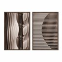 Ver imagem 2 de Kit 2 Quadros Decorativos - Abstrato Moderno Linhas e Ondas Abg050 - Canvas 40x60cm
