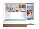 Ver imagem 2 de Quarto modulado Infanto Juvenil Chiara 4 Peças Branco c/ Amadeirado Phoenix Baby