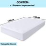 Capa Protetora de Colchão Queen Impermeável 100 Silencioso de Malha Premium 158X198X36 BF Colchões - 5