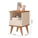 Ver imagem 2 de Mesa de Cabeceira Marilia Pés Palito Off White / Nature