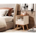 Ver imagem 1 de Mesa de Cabeceira Marilia Pés Palito Off White / Nature