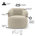 Ver imagem 7 de Poltrona Orgânica Giratória Living Glee Bouclê Bege - Desk Design