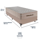 Ver imagem 3 de Cama Box Solteiro Bege+colchão Airtech Molas Ortobom