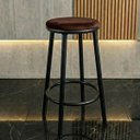 Ver imagem 3 de Banqueta Alta Bancada Bar Confortável Moderno Design Suede Luna:marrom