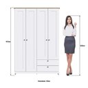 Ver imagem 7 de Guarda-Roupa Roupeiro Solteiro 4 Portas 2 Gavetas 120cm Branco e Ipê - Decibal