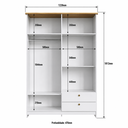 Ver imagem 7 de Guarda Roupa Solteiro 4 Portas 2 Gavetas 120cm RP2425 Branco/Ipê - Decibal