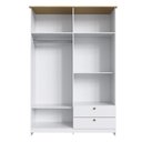 Ver imagem 5 de Guarda-Roupa Roupeiro Solteiro 4 Portas 2 Gavetas 120cm Branco e Ipê - Decibal