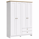 Ver imagem 3 de Guarda Roupa Solteiro 4 Portas 2 Gavetas 120cm RP2425 Branco/Ipê - Decibal