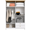 Ver imagem 5 de Guarda Roupa Solteiro 4 Portas 2 Gavetas 120cm RP2425 Branco/Ipê - Decibal