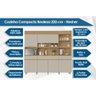 Kit de Cozinha Compacta Realeza C/ 6 Portas e 3 Gavetas 220cm Carvalho/cinza - Nesher - 2