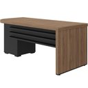Ver imagem 7 de Mesa para Escritório Home Office Gaveteiro Direito Atria Executiva A02 Nogal Preto - Lyam Decor