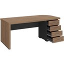 Ver imagem 6 de Mesa para Escritório Home Office Gaveteiro Direito Atria Executiva A02 Nogal Preto - Lyam Decor