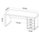 Ver imagem 5 de Mesa para Escritório Home Office Gaveteiro Direito Atria Executiva A02 Nogal Preto - Lyam Decor