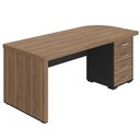 Ver mais imagens de Mesa para Escritório Home Office Gaveteiro Direito Atria Executiva A02 Nogal Preto - Lyam Decor
