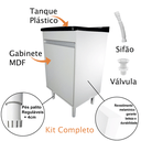 Ver imagem 3 de Gabinete para Lavanderia 53cm com Tanque 34 Litros + Sifão Cor: Tanque Preto