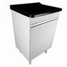 Gabinete para Lavanderia 53cm com Tanque 34 Litros + Sifão Cor: Tanque Preto - 1