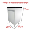 Ver imagem 2 de Gabinete para Lavanderia 53cm com Tanque 34 Litros + Sifão Cor: Tanque Preto