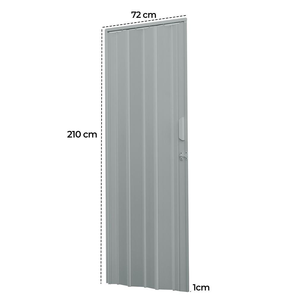 Porta Sanfonada de PVC 72x210cm Zapinplast - Cinza - 7