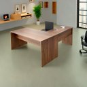 Ver imagem 5 de Estação de Trabalho Mesa Escrivaninha em L 148x148 Nogal/preto Realme Mesa para Escritório Estilo em