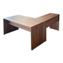 Ver imagem 2 de Estação de Trabalho Mesa Escrivaninha em L 148x148 Nogal/preto Realme Mesa para Escritório Estilo em