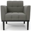 Ver imagem 6 de Poltrona Decorativa Base Madeira Preto Ana Suede Grafite - Ibiza