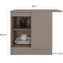 Ver imagem 2 de Balcão Com Tampo Reto Para Canto 1 Porta Unna Fumê