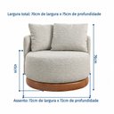 Ver imagem 3 de Poltrona Base Giratória com Retorno e Estofada com Almofadas Vilani Espresso Móveis